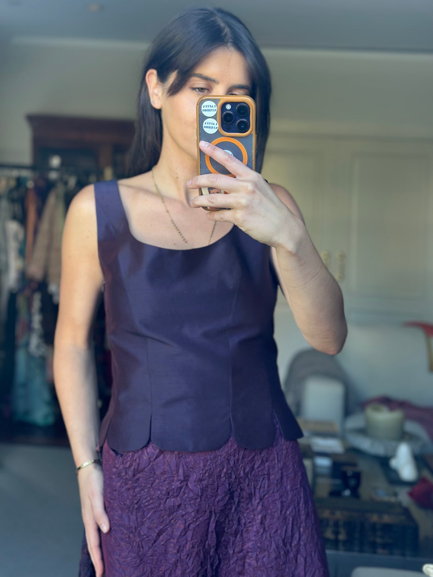 Total look texturas morado