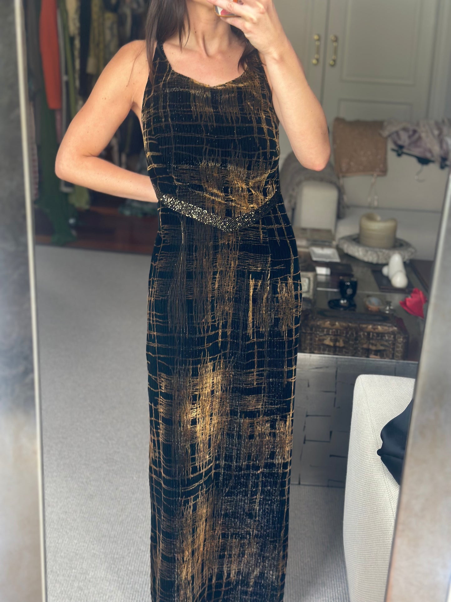 Vestido terciopelo y pedrería