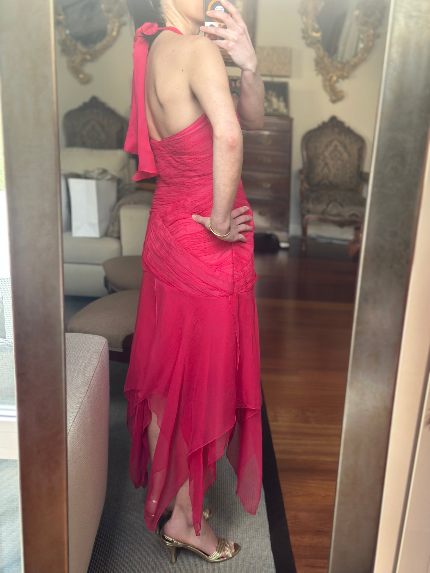 Vestido halter drapeado