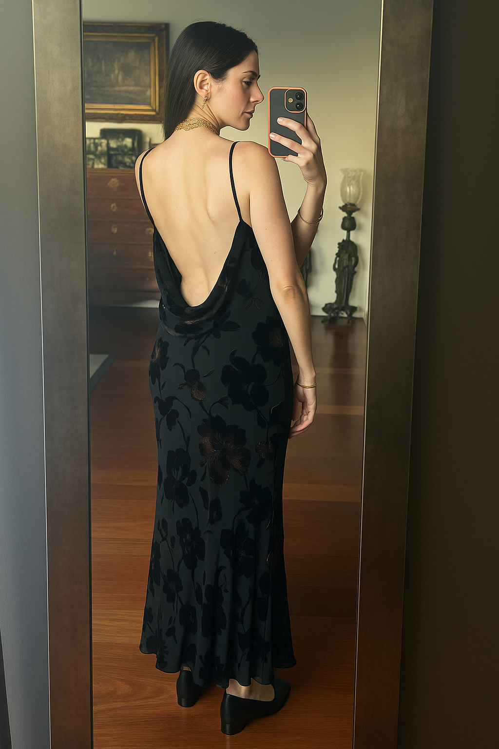 Vestido espalda al aire velvet