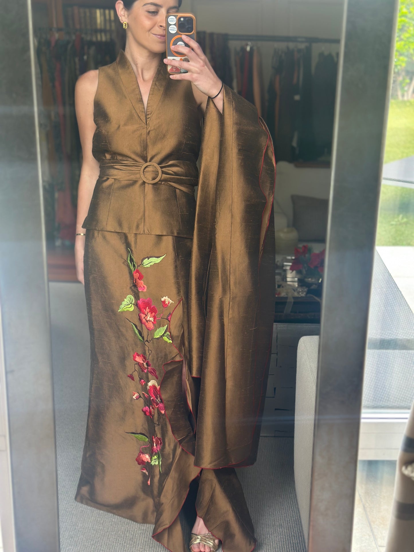 Conjunto seda salvaje flor