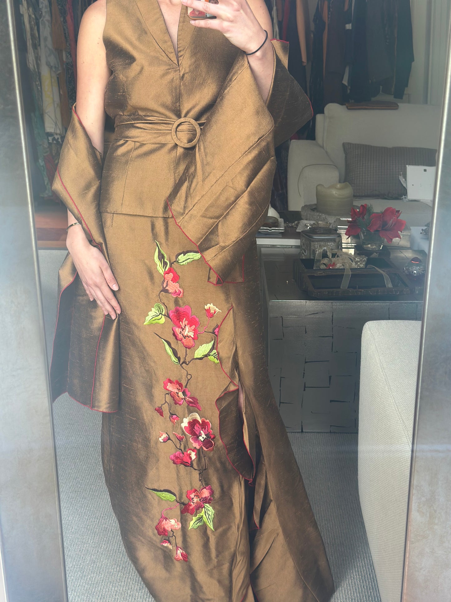Conjunto seda salvaje flor