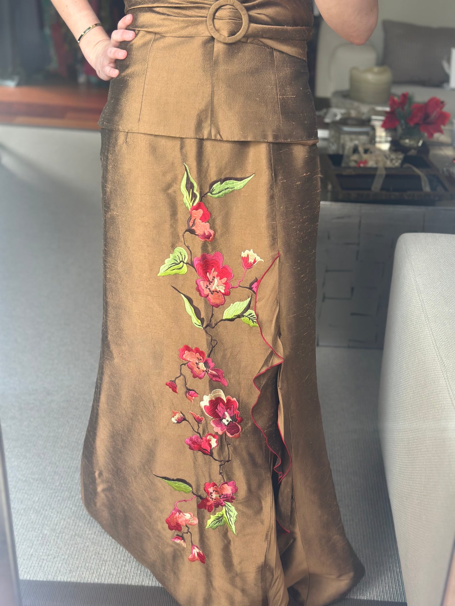 Conjunto seda salvaje flor