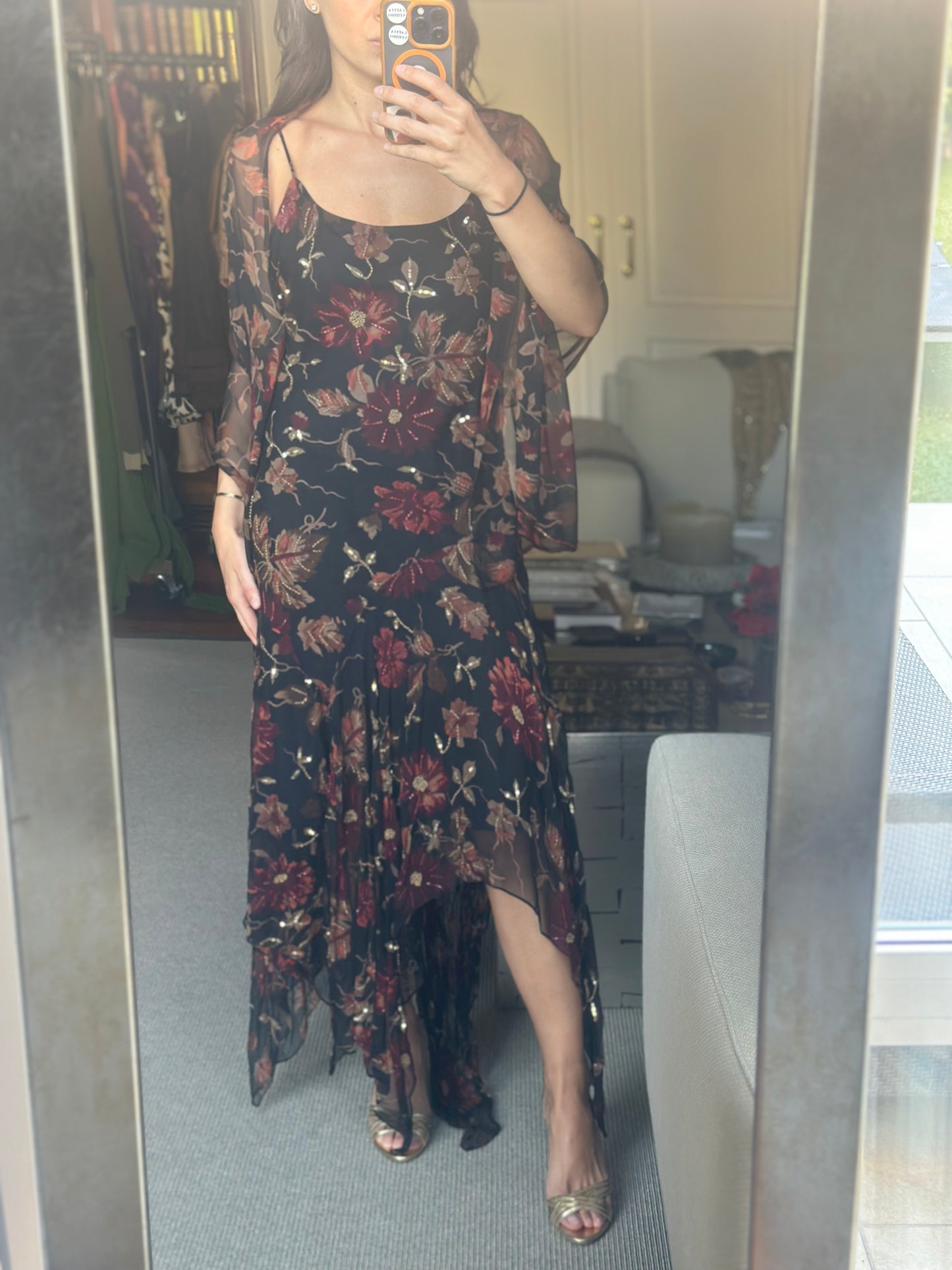 Vestido pedrería floral