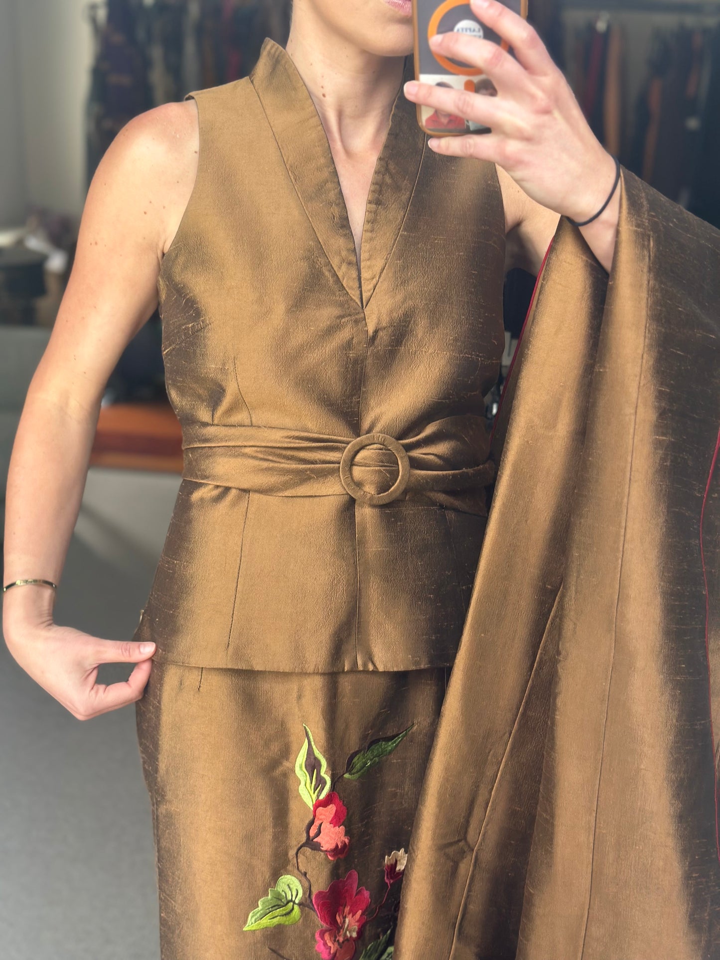 Conjunto seda salvaje flor