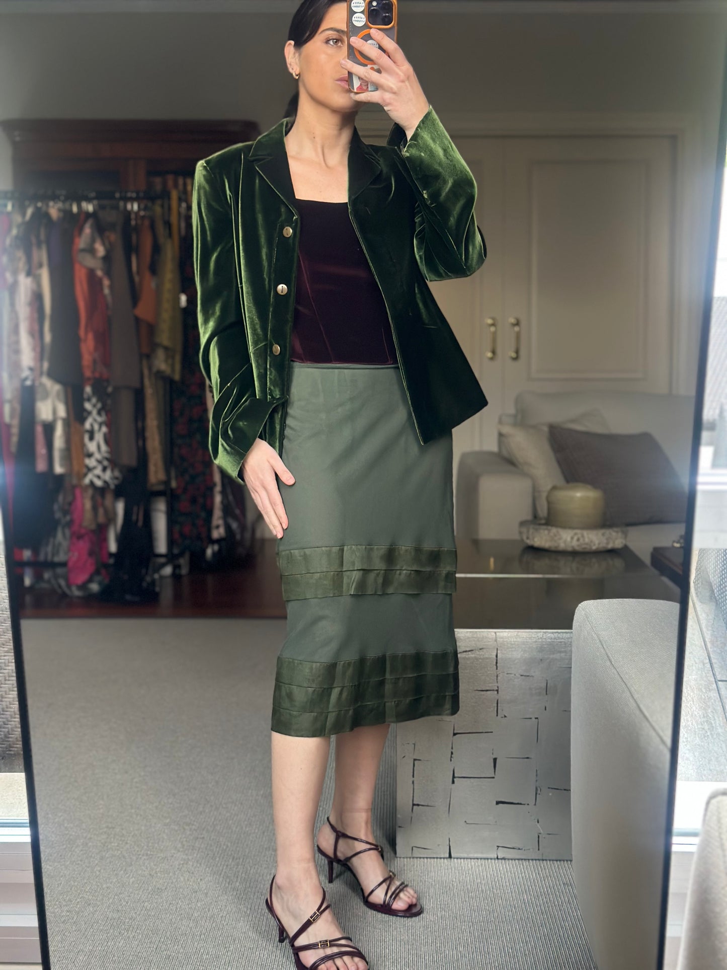 Falda verde Valentino