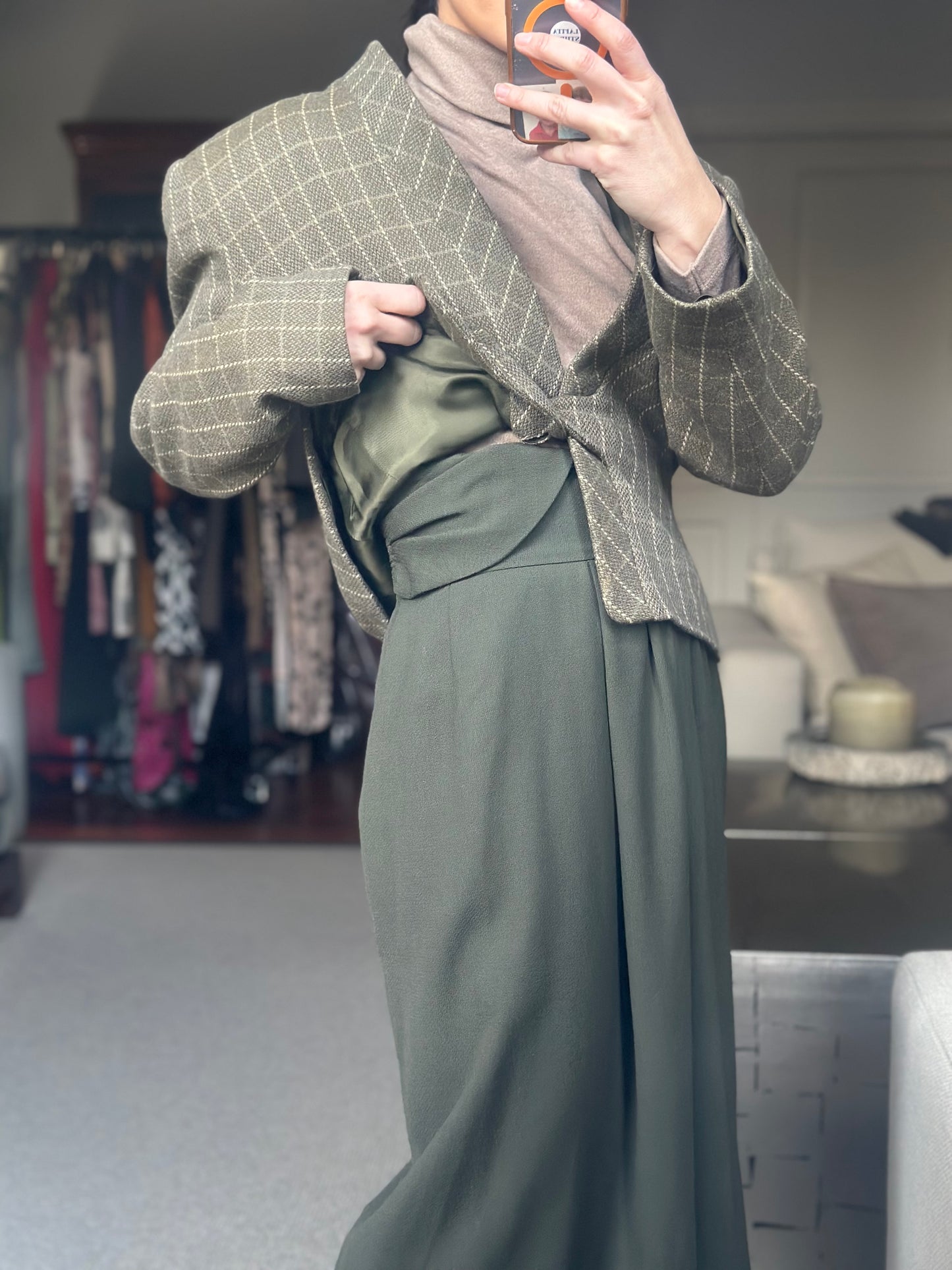 Traje lana verde caza