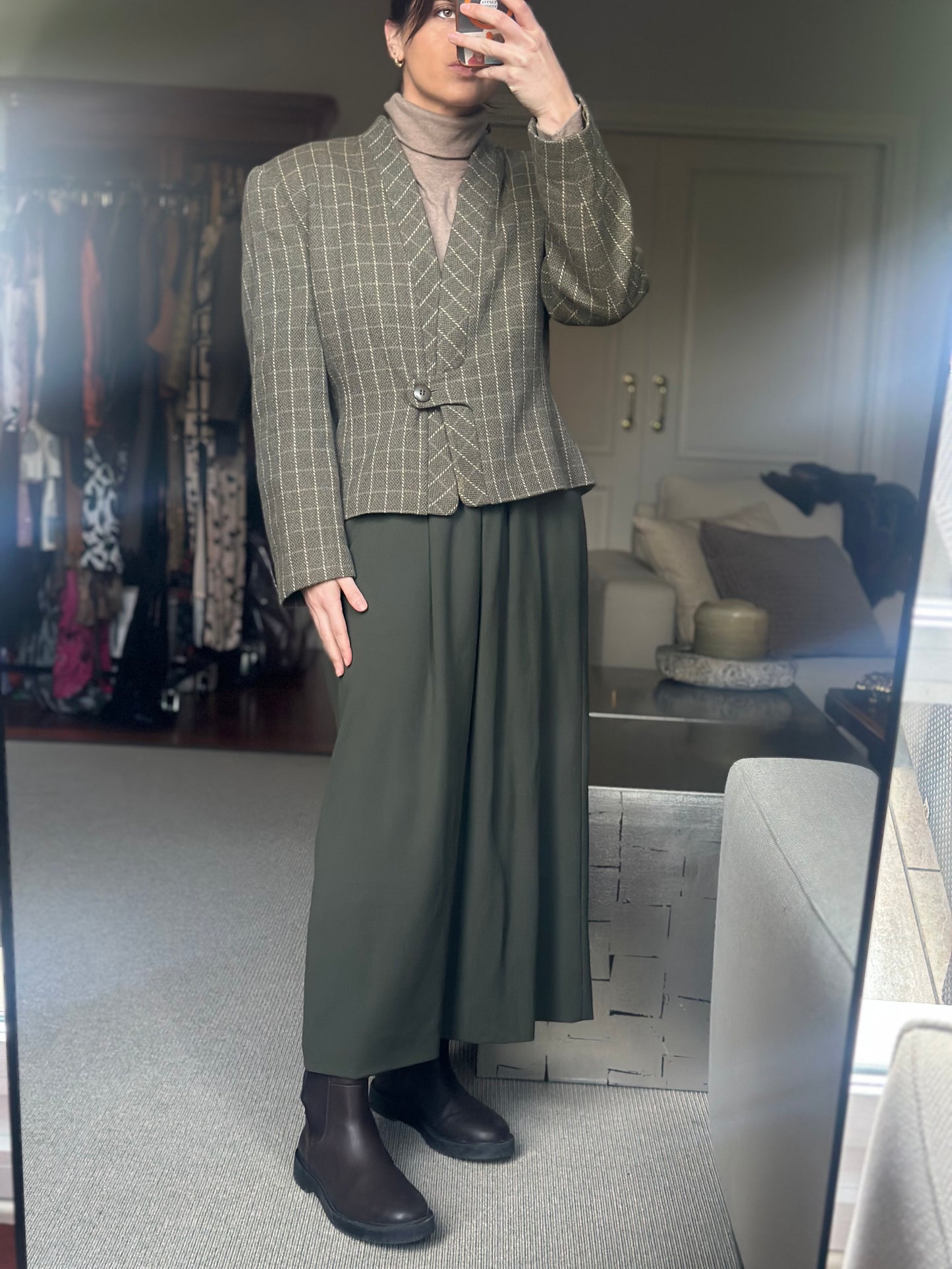 Traje lana verde caza