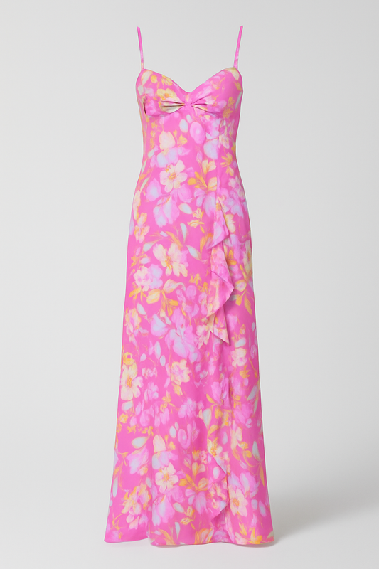 Vestido rosa flores