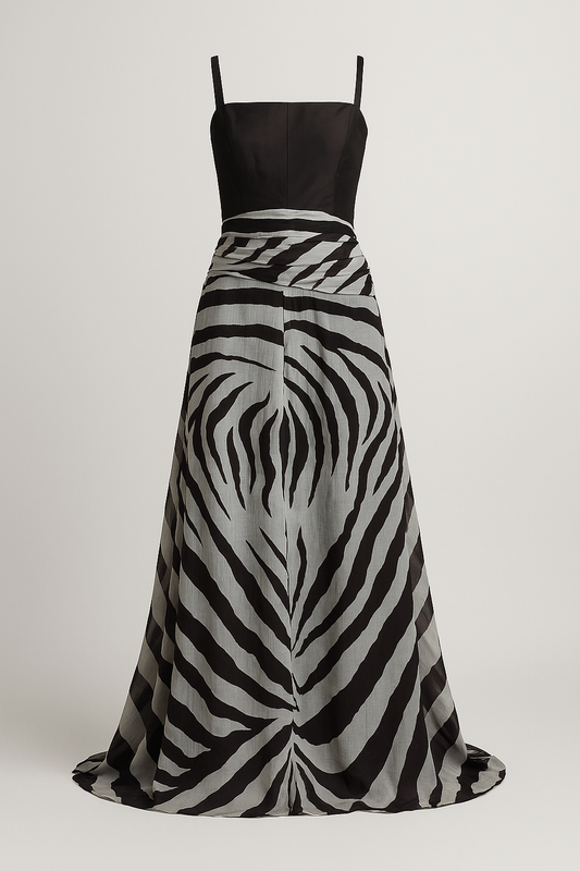 Vestido maxi organza