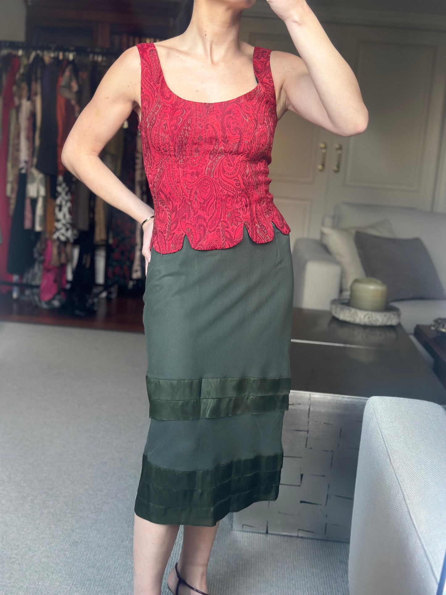 Falda verde Valentino