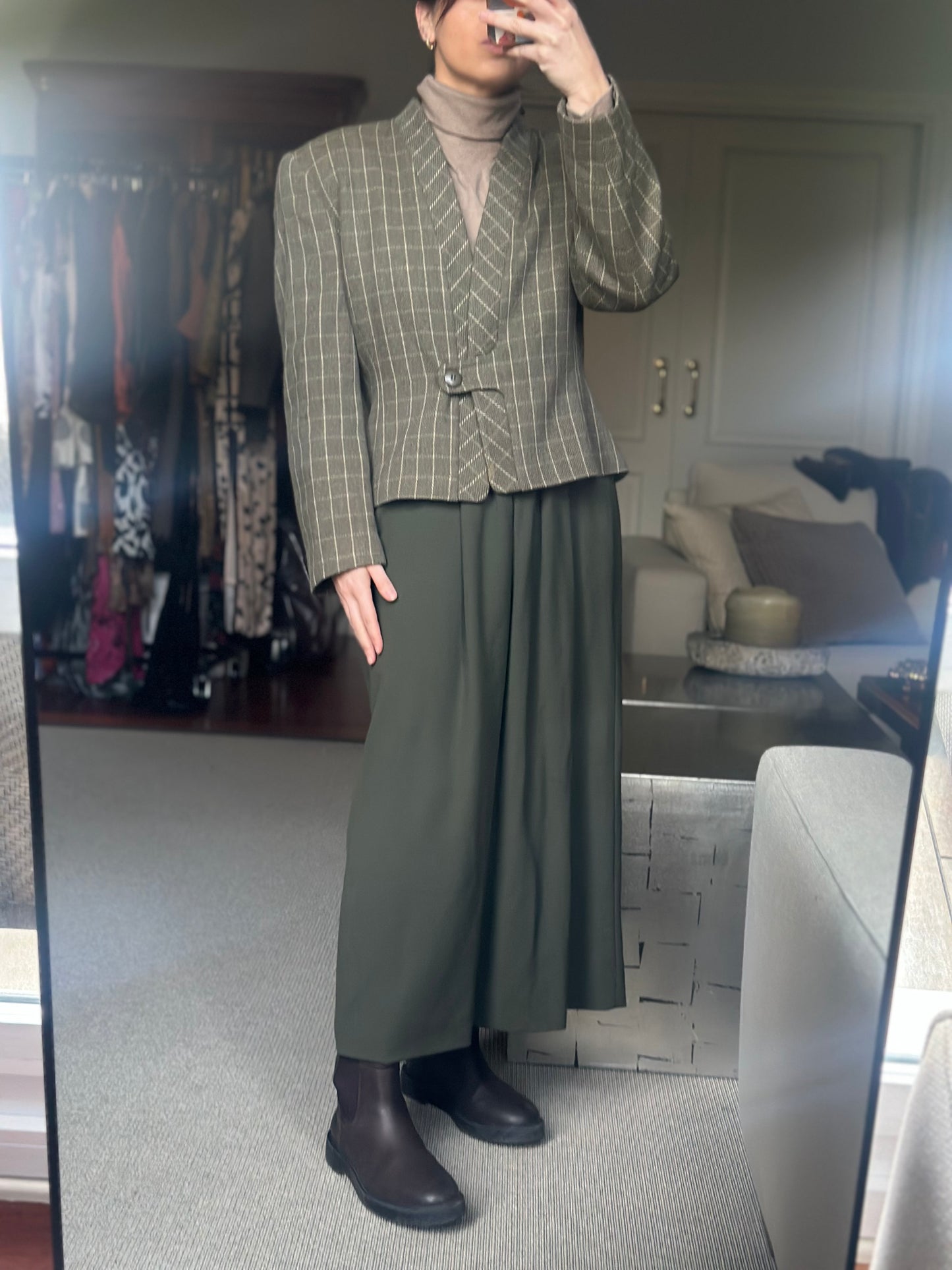 Traje lana verde caza