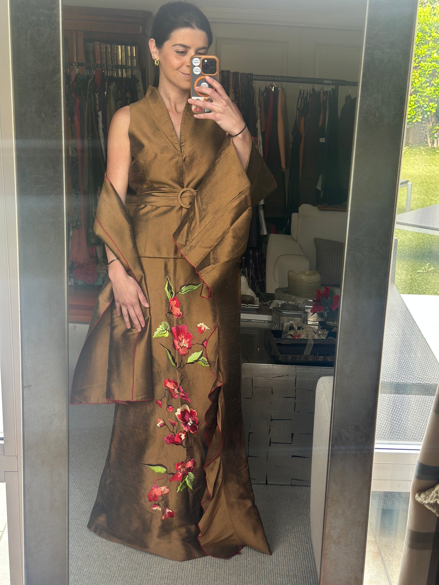 Conjunto seda salvaje flor