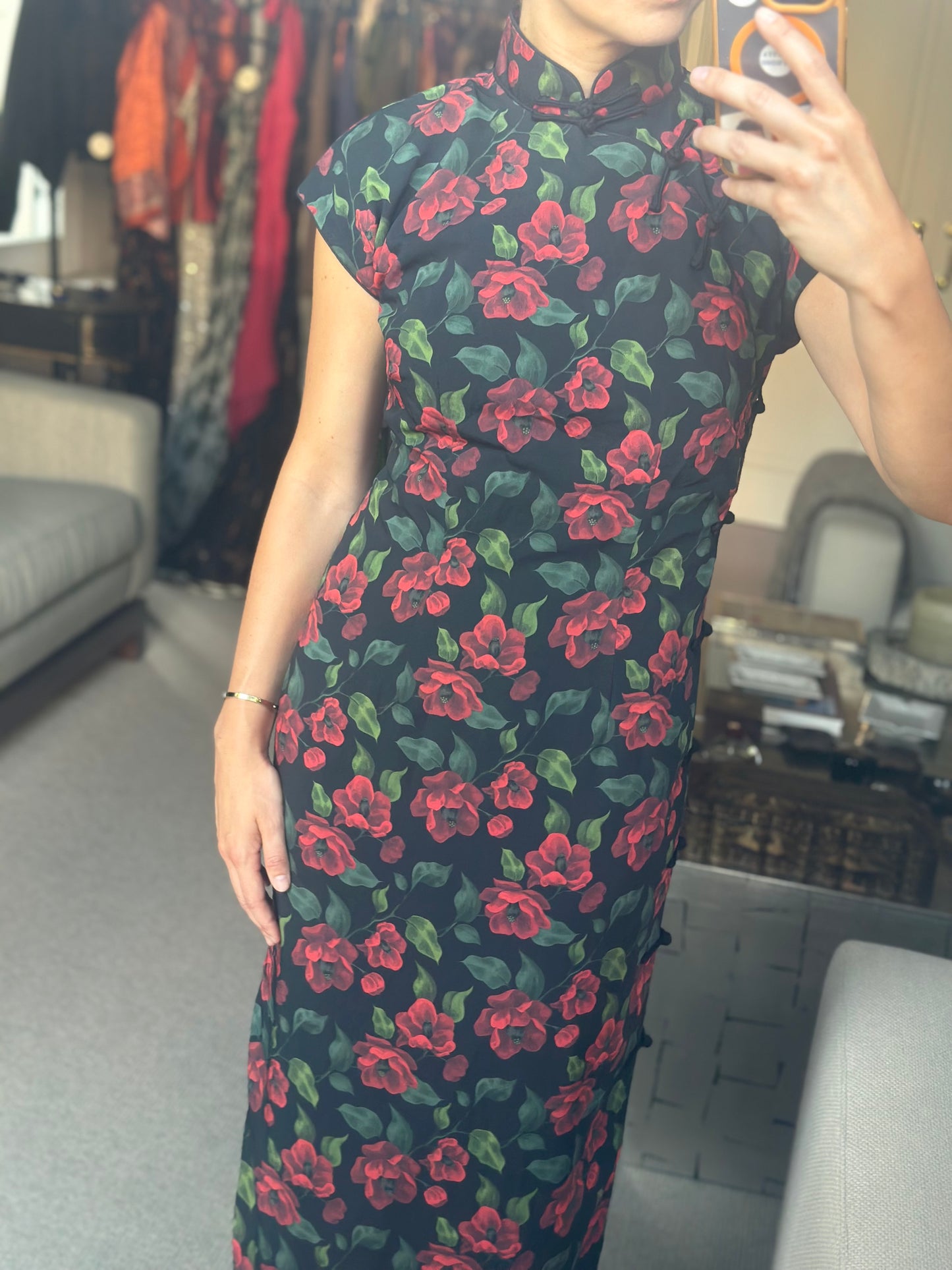 Vestido asiatico floral