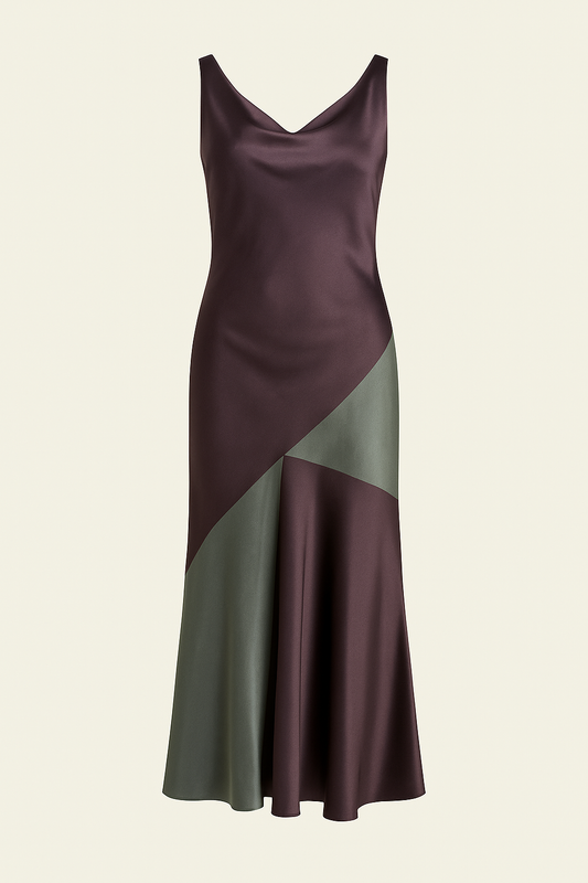Vestido midi satinado