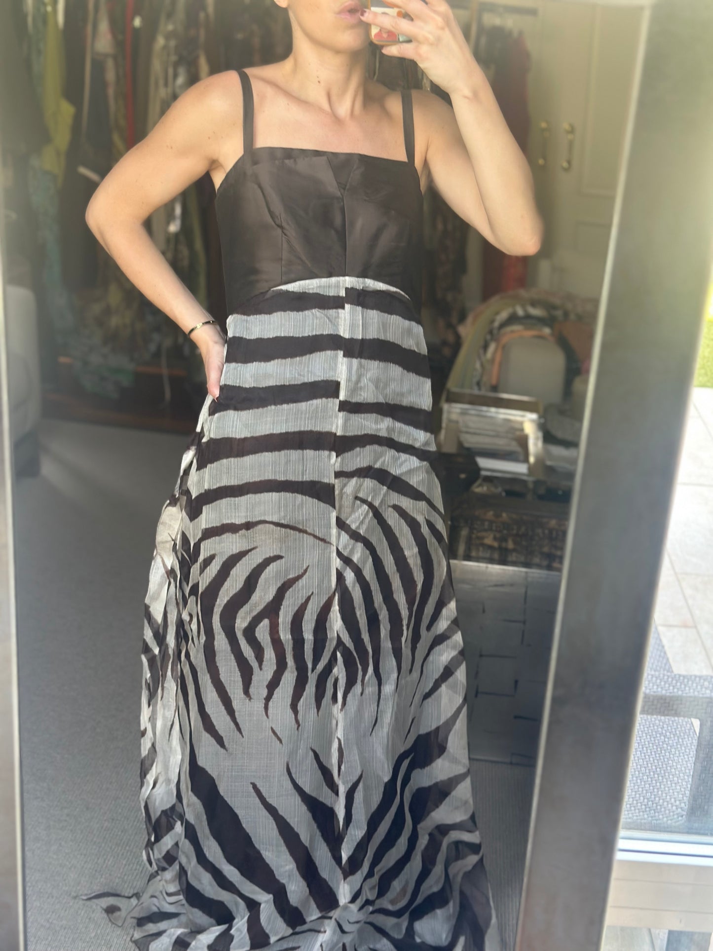 Vestido maxi organza