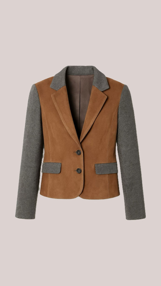 Chaqueta espiga y ante