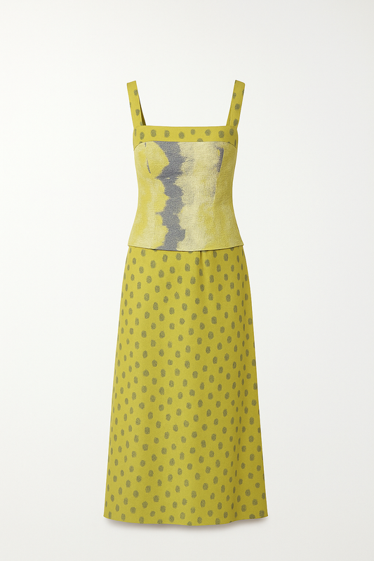 Total look mostaza topos