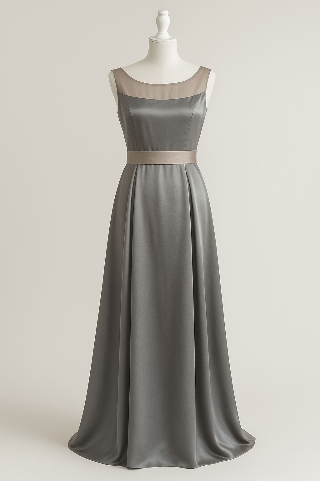 Vestido organza y seda azul