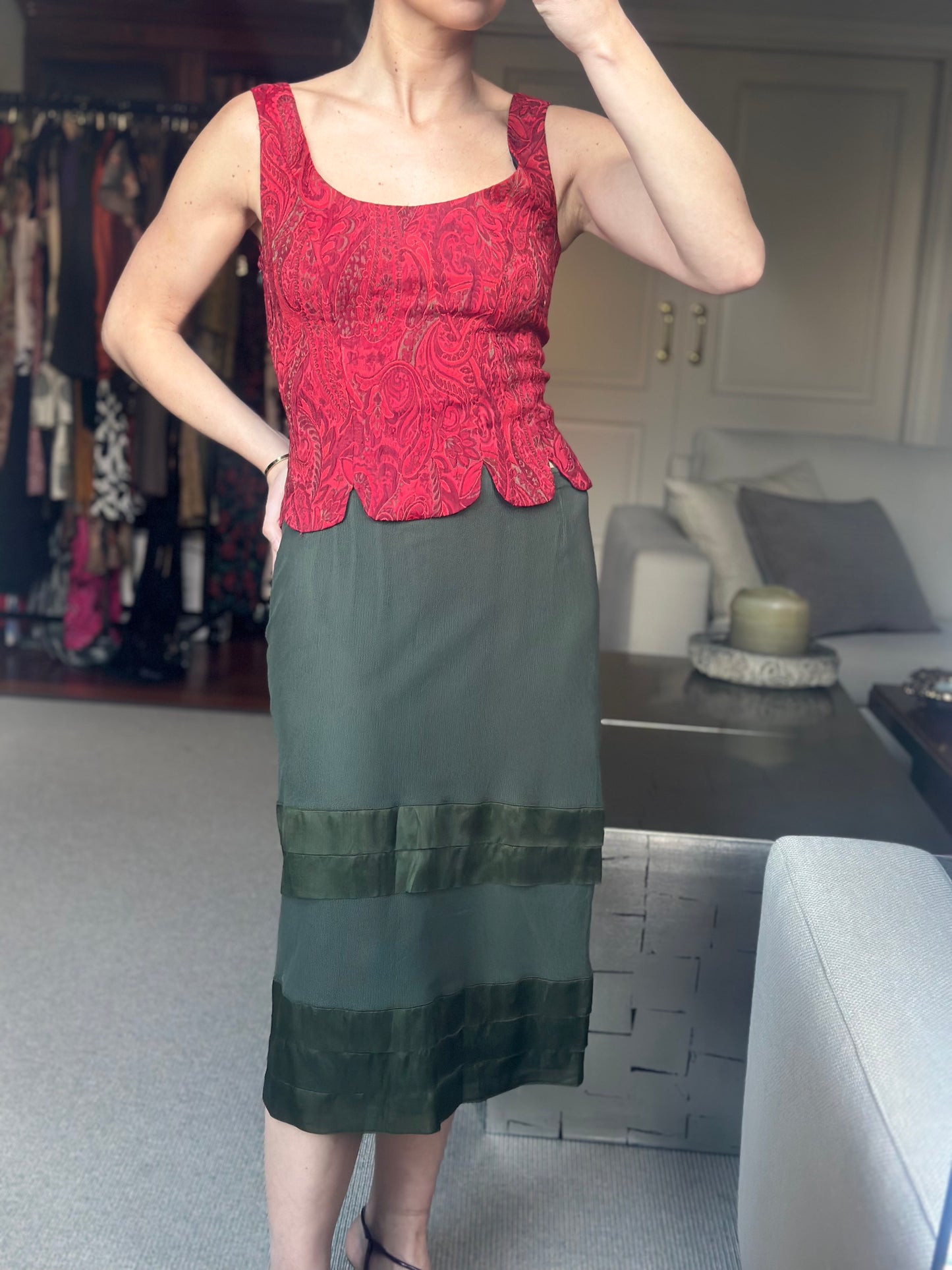 Falda verde Valentino