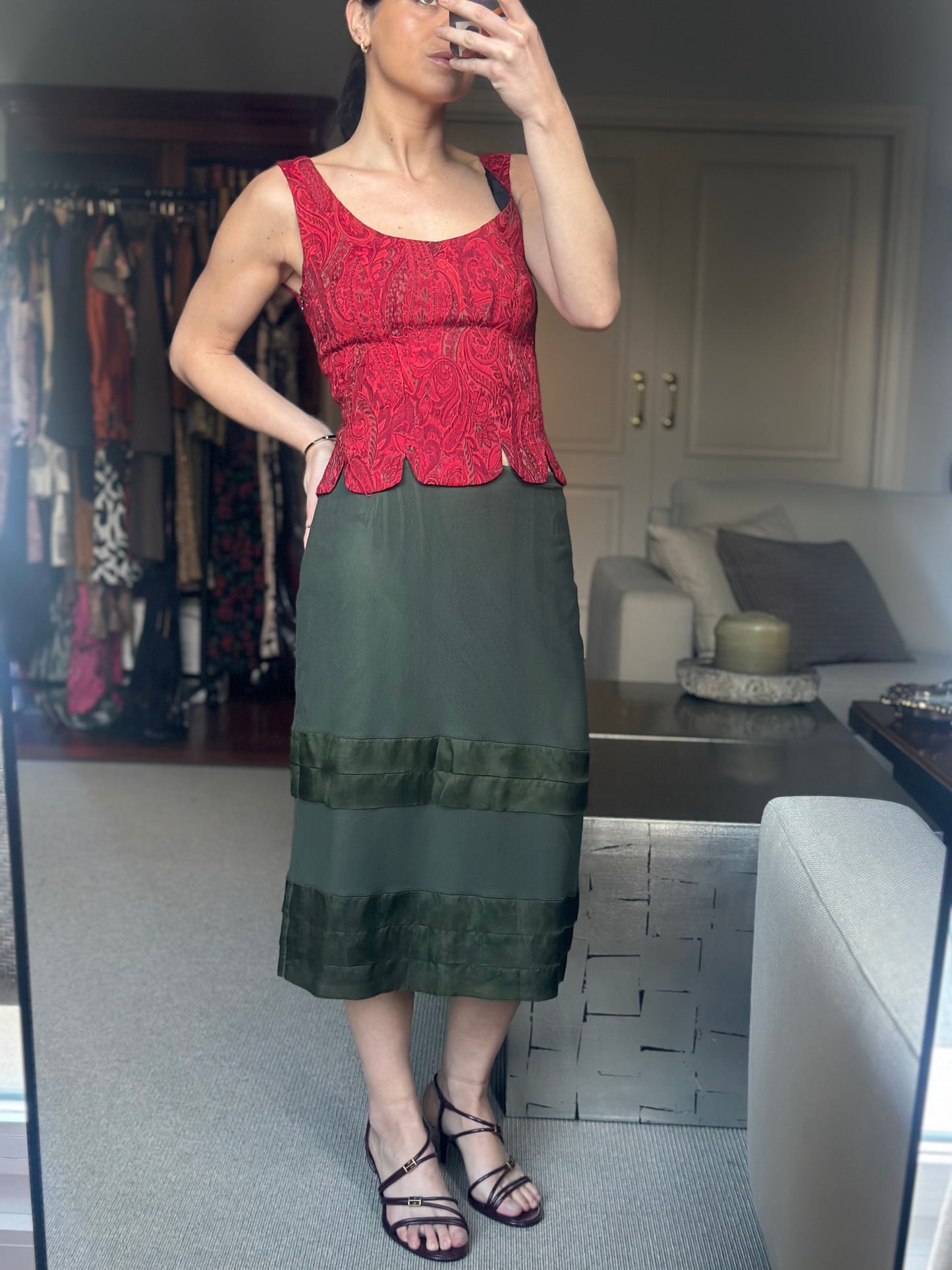 Falda verde Valentino