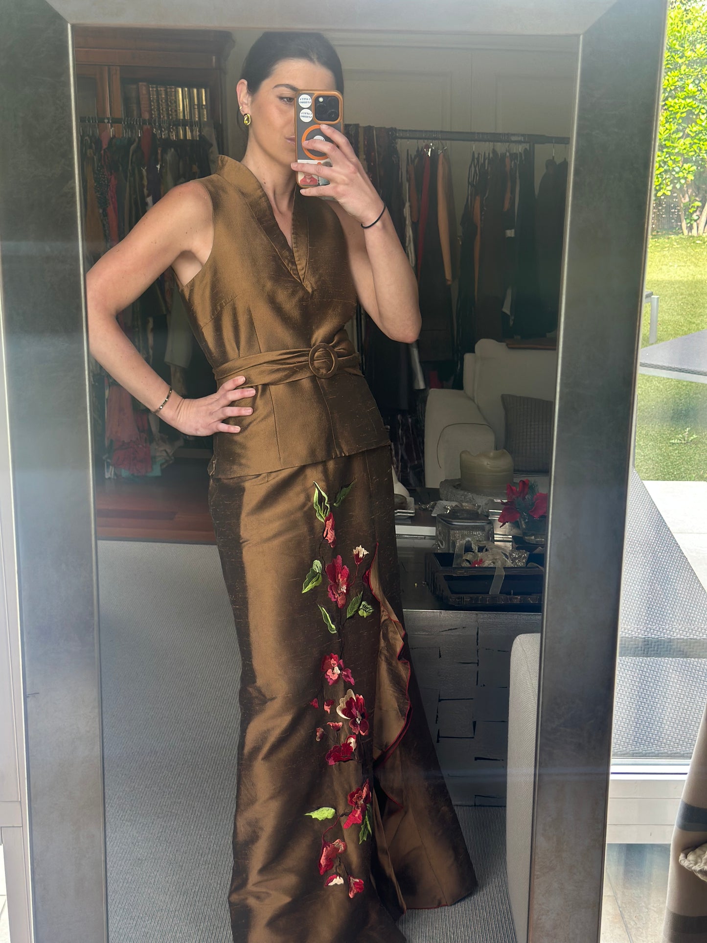 Conjunto seda salvaje flor