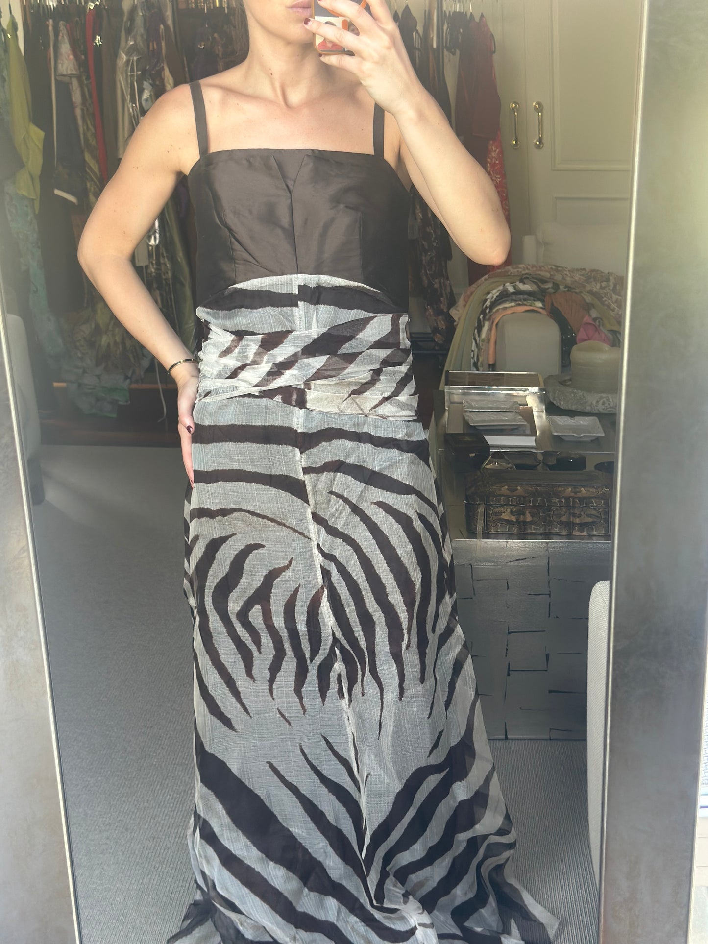Vestido maxi organza