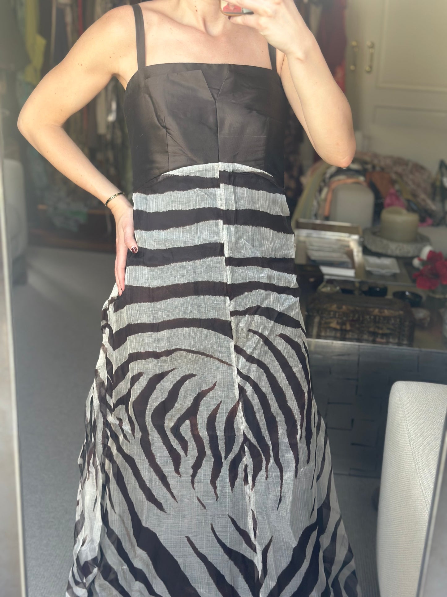 Vestido maxi organza