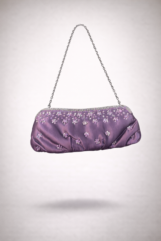 Bolso morado pedrería