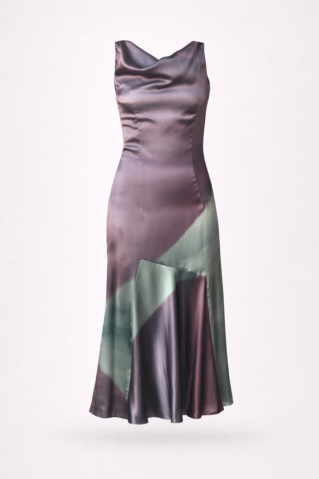 Vestido midi satinado